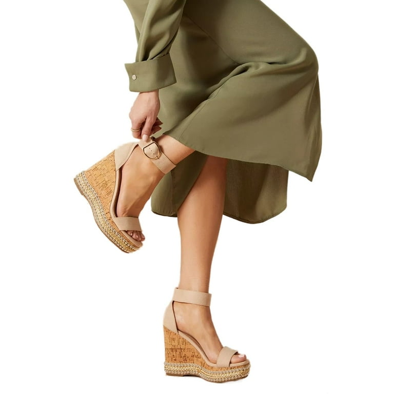 Faith Womens Madison High Wedge Sandals Walmart
