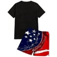 thumbnail image 4 of GrmtClth Usa Flag 2 Piece Outfits for Men Independence Day 1776-2026 Tee and Shorts Set Summer Short Sleeve Outfit Trendy Elastic Drawstring Clothing Wine XL, 4 of 4