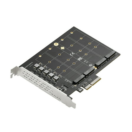IO-CREST SI-PEX40175 PCIe 3.0 x4 to 4-Port M.2 NVMe Adapter Card