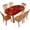 Red Christmas, variant on Red Christmas Oval Tablecloth, Red Golden Snowflake Christmas Fitted Elastic Table Table Cover for Dining Camping Indoor and Outdoor Picnic Decoration, 48" x 68" (Oval)