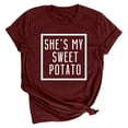 thumbnail image 3 of LEAVINGSUO Womens Valentine's Day T-Shirts Valentine's Day Letter Printing Short Sleeve Women's Top Short Sleeve Round Neck Top/Shirt, 3 of 5