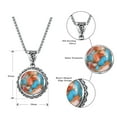 thumbnail image 3 of VAKKI 925 Sterling Silver Turquoise Necklace Women's Heart Edge Round Pendant Necklace with 18" Cable Chain, 3 of 5