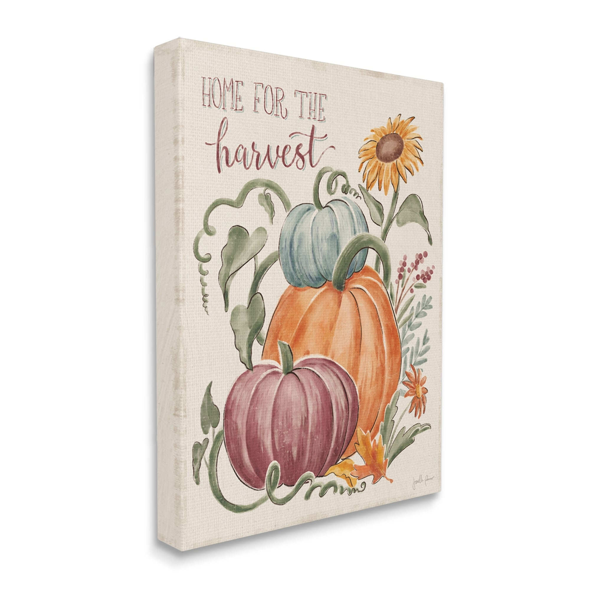 Home For Harvest Cozy Autumnal Plants Botanical Flowers Botanical & Floral Painting Gallery-Wrapped Canvas Print Wall Art