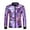 Purple, variant on Stand Collar Jackets for Men Round Neck Long Sleeve Zipper Sparkle Shiny Holographic Metallic Tops Nightclub Outwear (L, Silver)