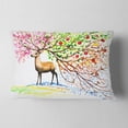thumbnail image 2 of Designart Deer with Beautiful Horn - Abstract Throw Pillow - 12x20, 2 of 5