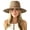 Coffee Brown, variant on Womens Summer Straw Sun Hats Wide Brim Panama Fedora Beach Hat with Wind Lanyard UPF 80+ Khaki