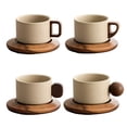 thumbnail image 4 of Cup and Saucer Set, Vintage-style Aesthetic Coffee Cup, Coffee Mug with Saucer, Tea Cup and Saucer Set, Ceramic Mug, 4 of 4
