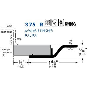 

Pemko 375CR 36 Perimeter Gasket Seal Aluminum Finish