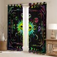 thumbnail image 2 of Manfei Moon Skeleton Skull Curtains Pack of 2 (42x84 Each), Damask Flower Print Curtains Blackout, Mystic Boho Moon Stars Galaxy Bedroom Curtains, Curtains Blackout Home Decor, 2 of 6