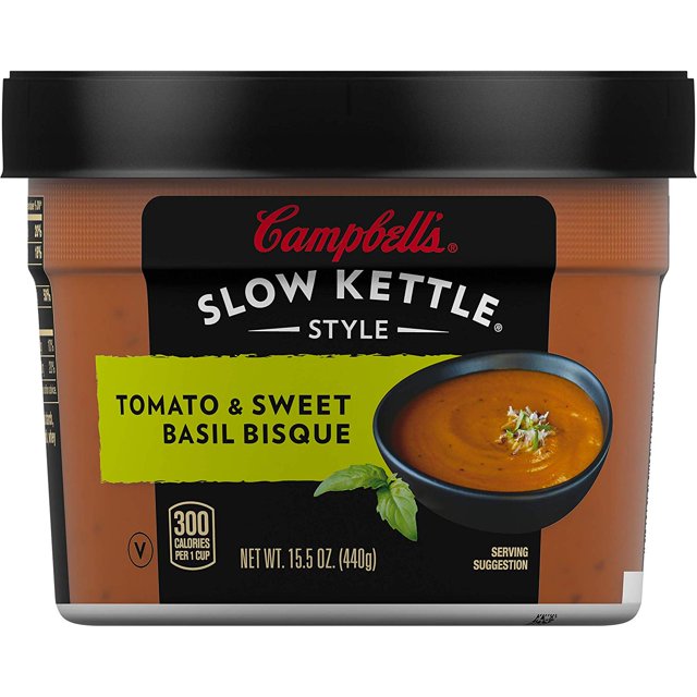 Campbells Slow Kettle Style Soup, Tomato & Sweet Basil Bisque, 15.5