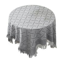 Leodye 1 Pack Small Square Table Cloth Tablecloth Cottons Yarn Tassel Rectangular Decorative Coffee Table Cover Cloth Table Cover Cloth-35.43x35.43in