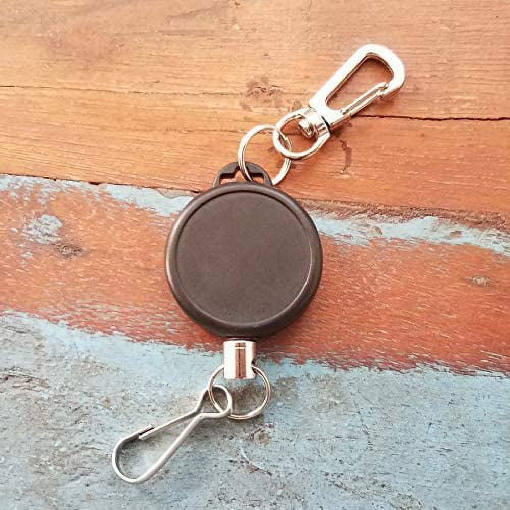 Bulk 100 Pack - Heavy Duty Retractable Badge Reel - Metal Carabiner Clip - Ski Pass/Sport Lift Ticket Holder Keychain - Attach to Coat Zipper Hole or Belt Pants Loop Specialist ID