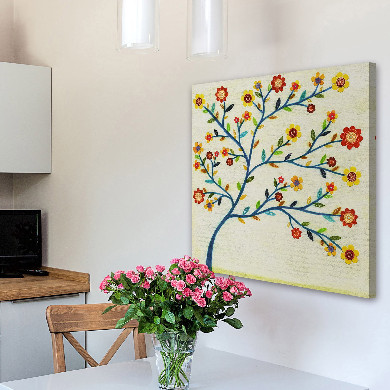 Marmont Hill "Indigo Tree" by Sascalia Painting Print on Wrapped Canvas