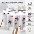 thumbnail image 4 of Independence Day July 4th Round Tablecloth 60 Inch Waterproof Spillproof Stain Resistant Star Patterned Washable Patriotic Table Cloth for Holiday Picnic Party, 4 of 5