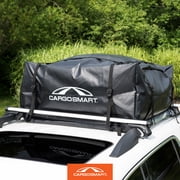 CARGOSMART CargoSmart Soft Sided Car Top Cargo Bag, 38”x38”x18” – Adds up to 15 Cubic Feet of Storage – Easily Mounts to Vehicle’s Roof Rack or Roof Top Basket – Heavy-Duty Vinyl, Black