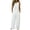 White, variant on 2 Piece Cotton Linen Lounge Sets for Women Sleeveless Top Wide Leg Side Button Pants Casual Summer Matching Sets White M