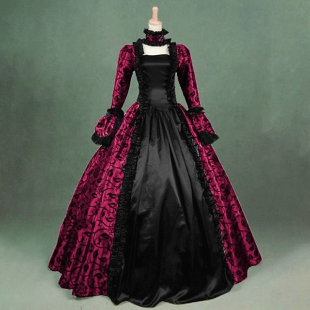 Vestidos góticos para mujer, vestidos retro de invierno con estampado floral y bola para otoño, vestidos para mujer