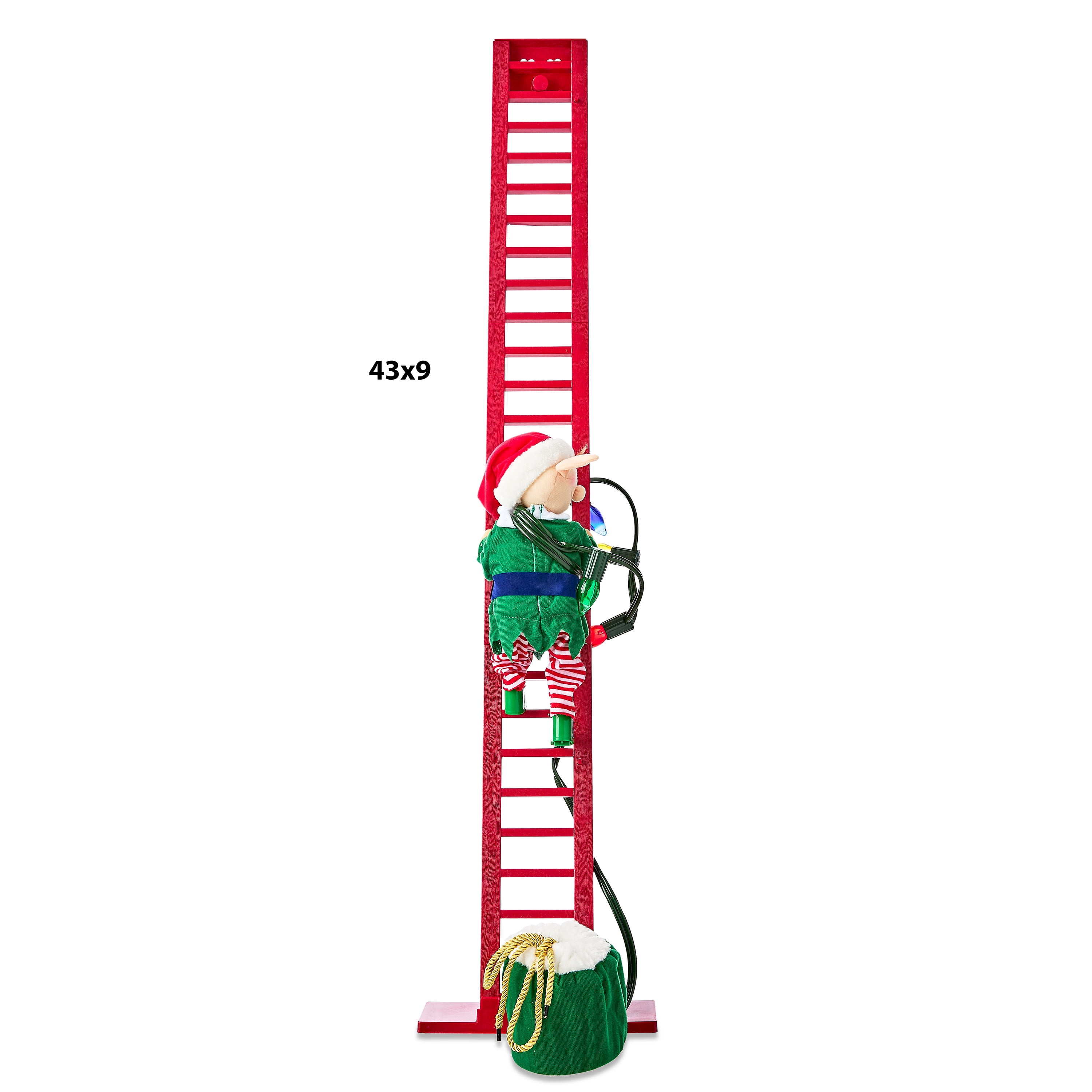 Mr. Christmas 42" Super Climbing Elf Decoration, Green