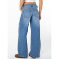 thumbnail image 4 of Celebrity Pink Women's and Women's Plus Wide Leg Baggy Jeans with Tab Waist, Sizes XS-4X, 4 of 6