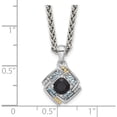 thumbnail image 5 of 14K/Silver Two-Tone Shey Couture Sterling Silver Rhodium-Plated With 14K Accent .49 Onyx And .16 Swiss Blue Topaz 18 Inch Necklace (Width 12.9) (Length 18) - Jbsp, 5 of 5