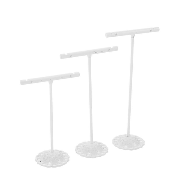 Expositor de pendientes de 3 piezas: soporte metálico en forma de T para joyas, soporte desmontable para exposiciones de artesanía y fotografía.