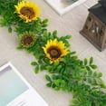 thumbnail image 4 of Artificial 2pcs 5.9 Ft Green Vine Garland, Bendable Silk Leaves for Home, Wedding, Party, Wall, Office, Outdoor Garden, Jungle Theme and Spring Decoration, 4 of 5