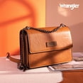 thumbnail image 3 of Wrangler Flap CrossBody Purse for Women Small Shoulder Bag with Chain Strap, Light Brown, 3 of 7