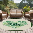 thumbnail image 4 of Round Rug 5Ft Washable Non-Slip, St Patrick's Day Circle Area Rugs for Living Room Bedroom, Dark Green Lucky Shamrocks Heart Shape Indoor Floor Mats Carpet Runner for Home Decor Aesthetic, 4 of 8
