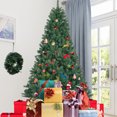 thumbnail image 2 of Holiday Christmas Tree, 7.5ft Hinged Xmas Spruce Tree with 1400 Branch Tips, Green Artificial Christmas Tree with Metal Foldable Stand, Christmas Tree for Home Party Festival Decoration, D3675, 2 of 7