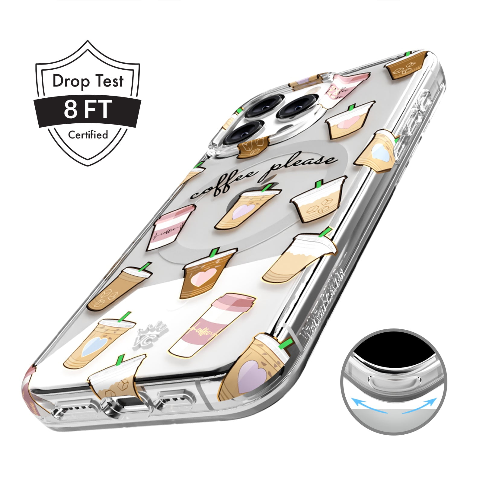 VELVET CAVIAR iPhone 15 Pro Case Compatible with MagSafe - Cute Clear Protective Phone Cases for Women - Coffee First