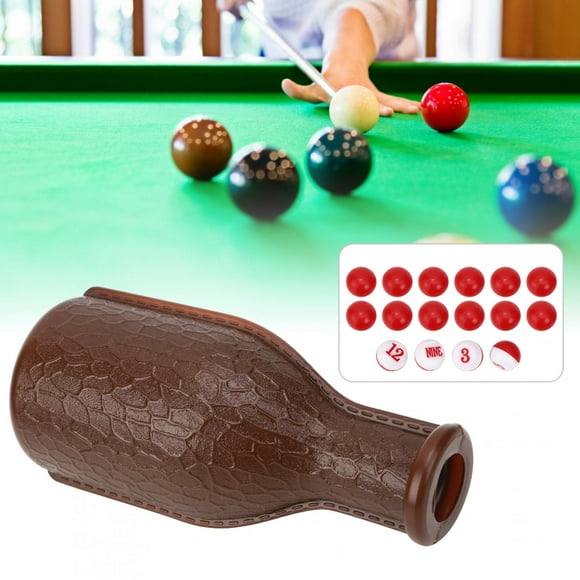 Billiard Pool Shaker, 16 Numbered Tally Balls Billiard Shaker Bottle with Bottle Pool Table Box AccessoriesBlack