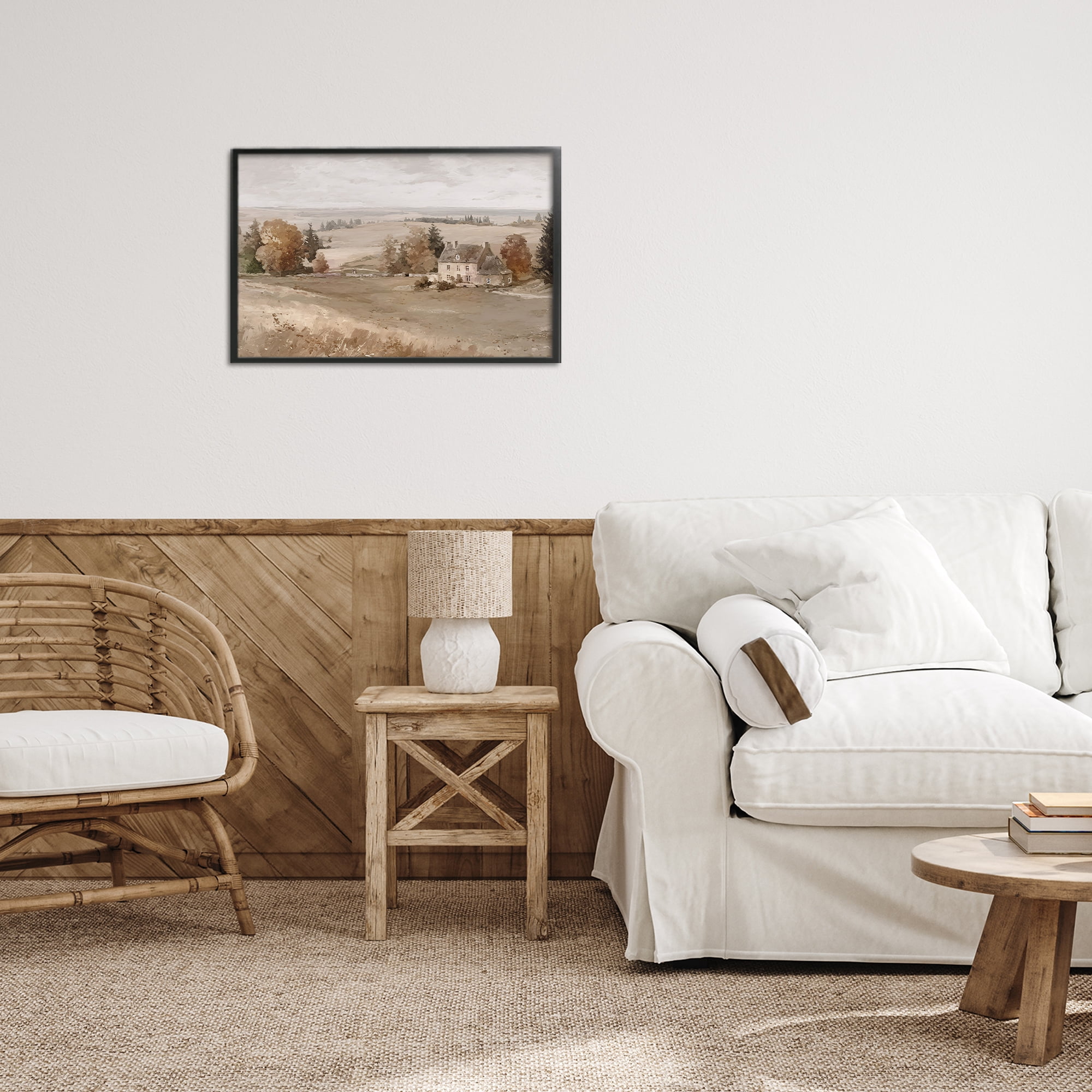 Stupell Industries Quaint Cottage in Countryside Black Framed Giclee Art, design by Jacky Ngan