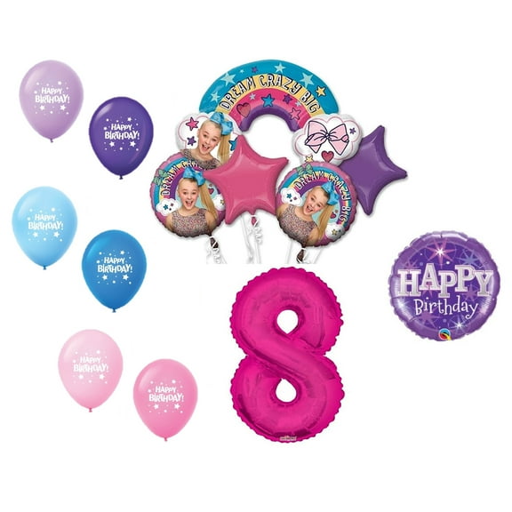 JoJo Siwa 8th Birthday Party Large Decoration Balloon Bundle, for 8 Year Old