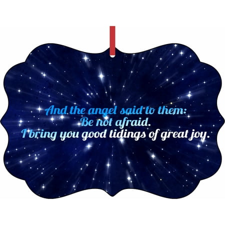 Ornament Angel Religious Quote Elegant Aluminum SemiGloss Christmas Ornament Tree Decoration - Unique Modern Novelty Tree Décor