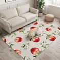 thumbnail image 2 of Area Rugs 3'x5', Farmhouse Fruits Carpet Runner Indoor Outdoor Rugs Home Decor Aesthetic, Green Leaves White Florals Retro Beige Non Slip Mats Washable Accent Rug for Living Room Bedroom, 2 of 8