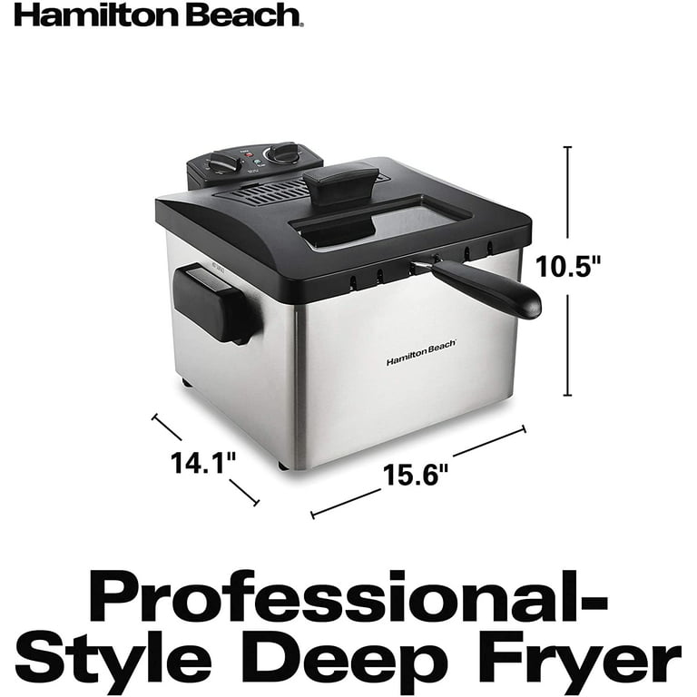 Hamilton Beach Professional Style Electric Deep Fryer, Lid with View  Window, 1800 Watts, 19 Cups / 4.5 Liters Oil Capacity, One XL Frying  Basket