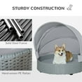 thumbnail image 3 of CHEERFUN Luxury Wicker Rattan Dog Bed with Canopy, Comfortable Pet Sofa for Indoor/Outdoor Use, 3 of 7