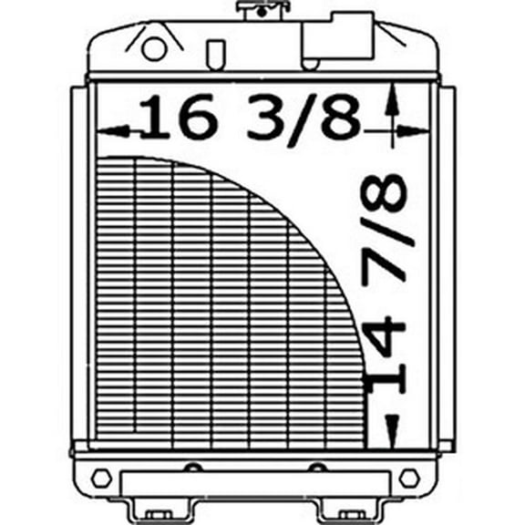 RAParts 219931 Tractor Radiator, 14-7/8 x 15-1/2 x 1-1/4  - Fits Ford/New Holland