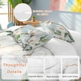 thumbnail image 2 of 3 Piece Botanical Flowers Duvet Cover Set Twin Size, Microfiber Comforter/Quilt Cover with Corner Ties and 2 Pillowcases, Country Magnolia Leaves Branches All Season Soft Bedding with Zipper Closure, 2 of 8