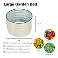 thumbnail image 4 of BPS Galvanized Metal Raised Garden Bed Kit, 2Pcs 2x2x1.4 ft Round Outdoor Planter Boxes for Vegetables Flowers, Beige, 4 of 5