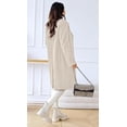 thumbnail image 6 of sicmoss Women's White Double Breasted Wool Overcoat, Lapel Long Winter with Pockets, 6 of 8