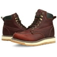 thumbnail image 6 of SAFETY LOONG Moc Toe Work Boots for Men Soft Toe Comfortable Full Grain Leather Non Slip Wedge Outsole Construction 6 Inch Workboots-Red Brown Size 11, 6 of 9