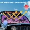 thumbnail image 3 of Uorisanigo Windshield Sun Shade UV Rays & Heat Protection Accessories for Jeep, Foldable Purple Sunset Palm Tree Windshield Shade for Jeep Wrangler, Gladiator, Renegade, FJ Cruiser, 3 of 7