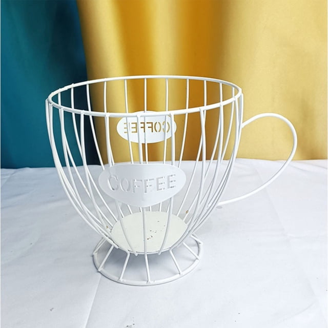 Tyeign Iron Coffee Capsule Storage Basket, Modern Wire Pod Holder for 50+ Counts, Countertop Organizer Compatible with K-Cups, Rust-Resistant Kitchen Decor