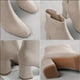 thumbnail image 5 of FELTECHELECTR 1 par de botines con cremallera para mujer, zapatos de punta cuadrada, botas de tacón medio de otoño, 5 of 6