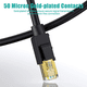 thumbnail image 4 of Cable Ethernet Cat 8, cable de conexión 26 AWG 40 Gbps 2000 Mhz, cable RJ45 de red LAN Cat8 de alta velocidad para trabajo pesado, en pared, exterior, resistente a la intemperie para enrutador, módem, 4 of 8