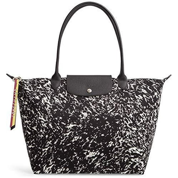 Longchamp LONGCHAMP Le Pliage APPALOOSA Black White Paris Handbag