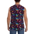 thumbnail image 4 of Fotbe mushroom colorful Skull Men's Camiseta sin Mangas Estampada para Hombres, Playera Casual para Gimnasio, Entrenamiento, Playa-Medium, 4 of 7