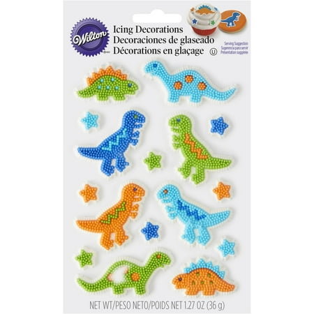 Ducky Icing Decorations - (4 Pack) Wiltonî Dinosaur Icing Decorations 1.27 oz. Carded Pack