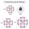 thumbnail image 6 of Wall Clock Pink White Buffalo Plaid Clocks PVC Silent Non-Ticking Battery Operated Decorative Classic Checked Round Clock for Home Living Room Kitchen Bedroom Office School Wall Decor 10 Inch, 6 of 9